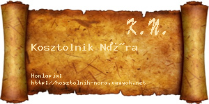 Kosztolnik Nóra névjegykártya