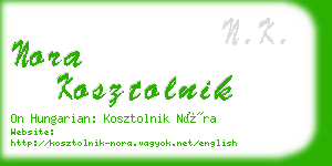 nora kosztolnik business card